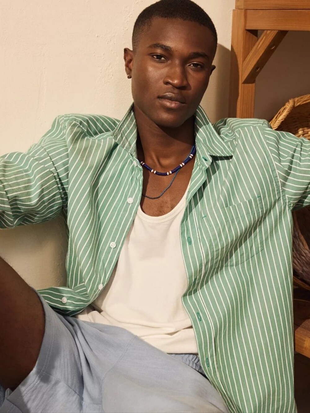 American Eagle Slim Fit Striped Button Up Shirt